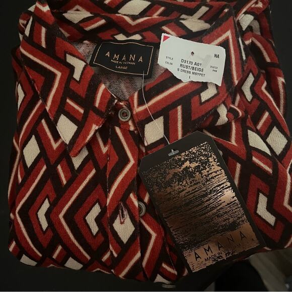 Amana Retro Inspired Knit Jersey Dress NWT Size Large - Picture 4 of 4